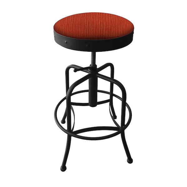 Holland Bar Stool Co Adjustable Stool, Black Wrinkle, Graph Poppy Seat 910BW021 - main